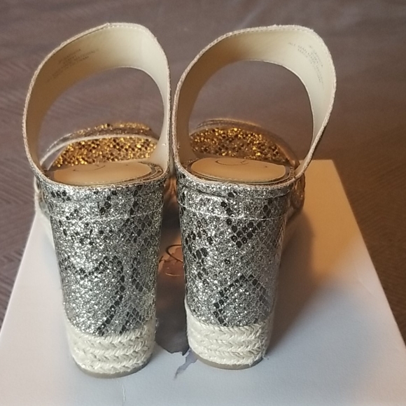 NEW gold espadrille wedges - Picture 4 of 6